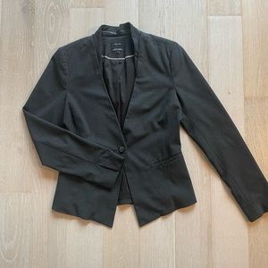 RW&Co dark gray blazer with leather detailing
